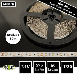 BANDE LED 24V SMD2835 60LEDs/m CC_Strip 4.8W/m 6000°K IP20 10m