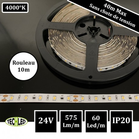 BANDE LED 24V SMD2835 60LEDs/m CC_Strip 4.8W/m 4000°K IP20 10m