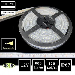 BANDE LED 12V Tangentielle - SMD335 - 120LEDs/m 9.6W/m 4000°K 5m IP67